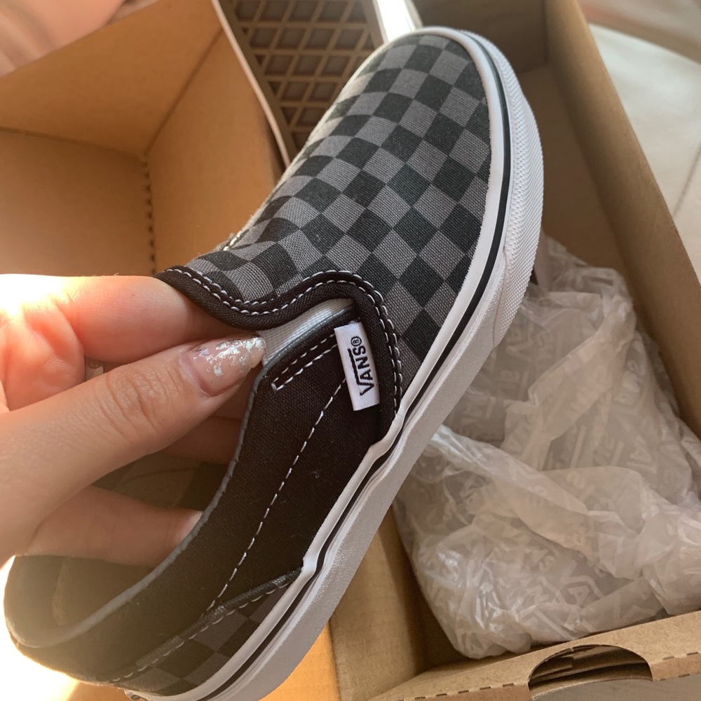 VANS kids tonal checkerboard slip-on sneaker